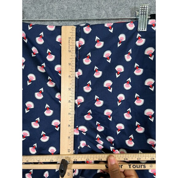 BODEN Pants Women 6 Regular Navy Blue Mid Rise Flat Front Tapered Leg Novelty - Picture 5 of 10